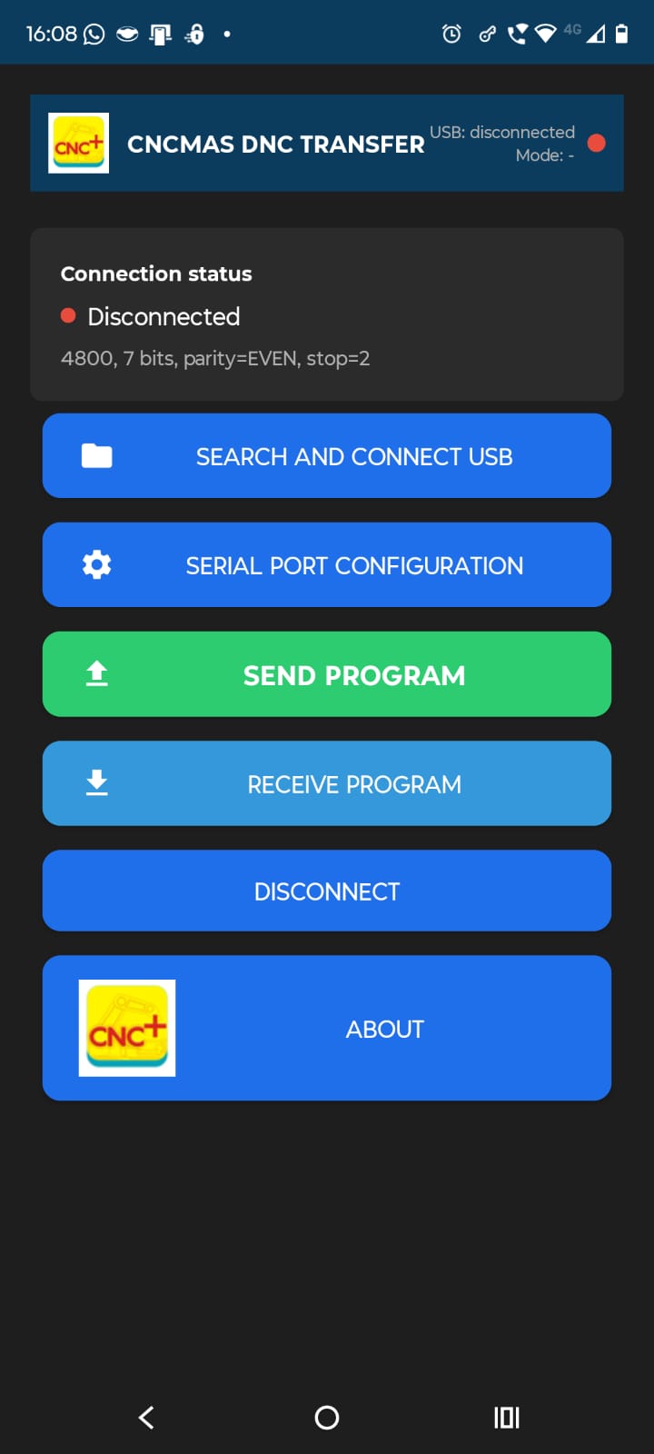 Pantalla de la app CNCMAS 5